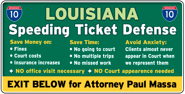 Louisiana speeding ticket lawyer and legal help 