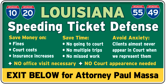 Louisiana speeding ticket lawyer and legal help