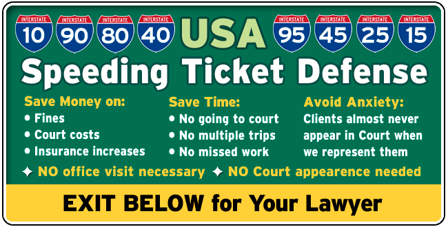 USA Interstate speeding ticket lawyers and legal help