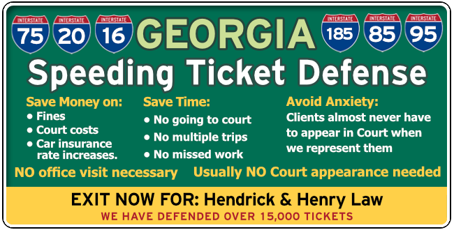 Georgia Traffic & Speeding Ticket Lawyer | Free Consultation Graphic 1 - Hendrick & Henry