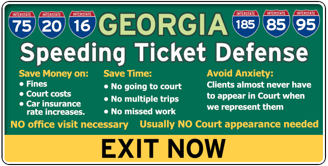 Georgia Traffic & Speeding Ticket Lawyer or Attorney | EXIT NOW Graphic 1